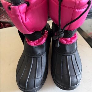 Pink and Black Winter Boots